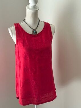 Lucky Brand Red Scoop Neck Sleeveless Tank
